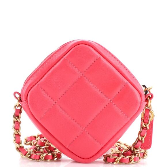 Chanel Diamond Clutch with Chain Quilted Lambskin Pink - Picture 3 of 7